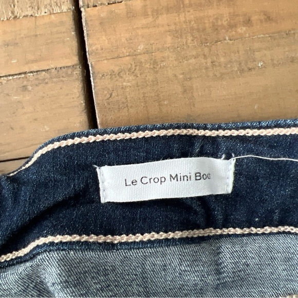 FRAME DENIM LE CROP MINI BOOT STRETCH DENIM JEANS CROP FLARE RAW HEM sz 28 Dark - Picture 6 of 12